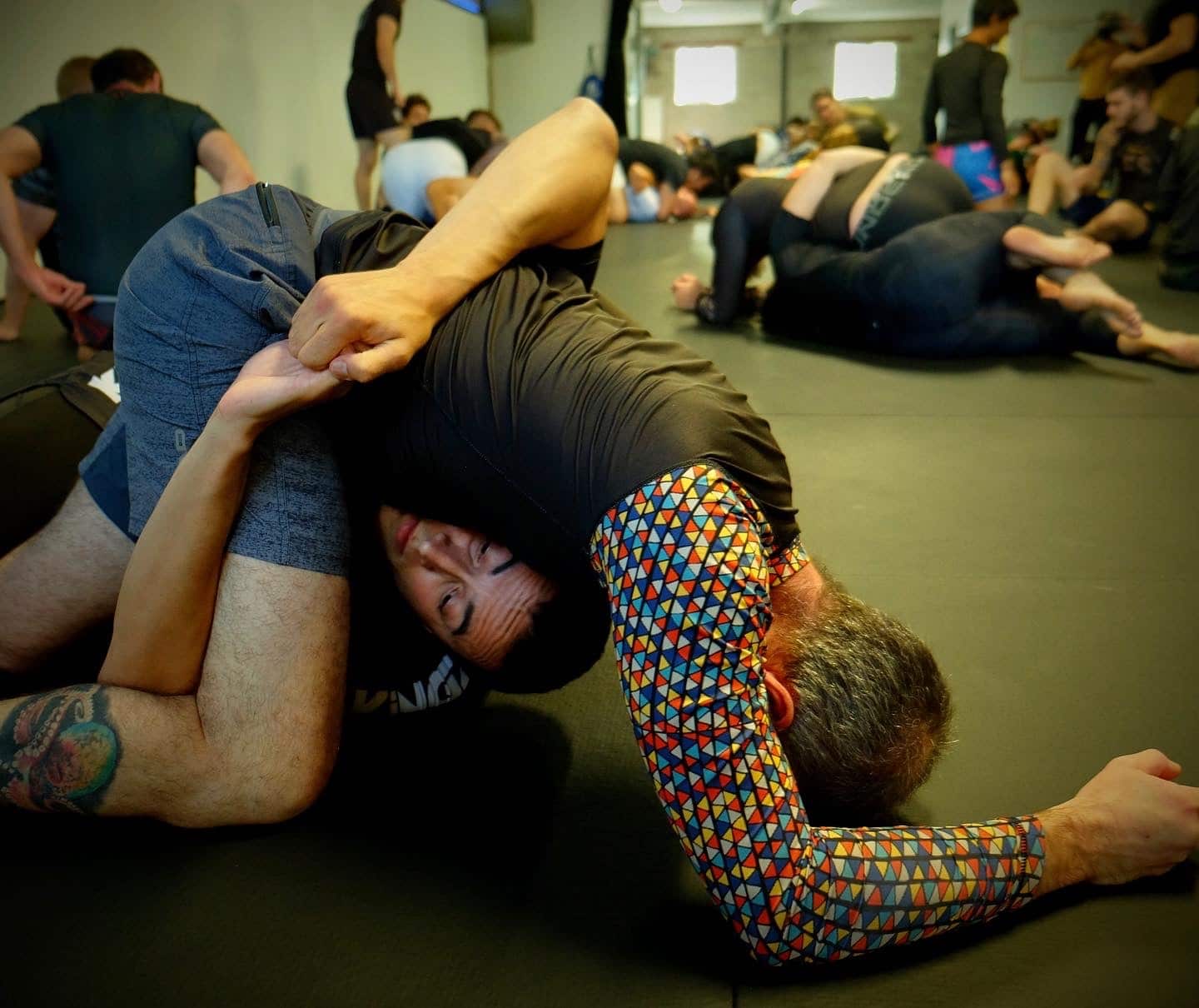 Freestyle Dojo students sparring for jiu jitsu class